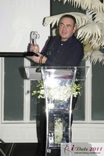 Nick Tsinonis, CEO of Intro Analytics at the 2011 Miami iDate Awards